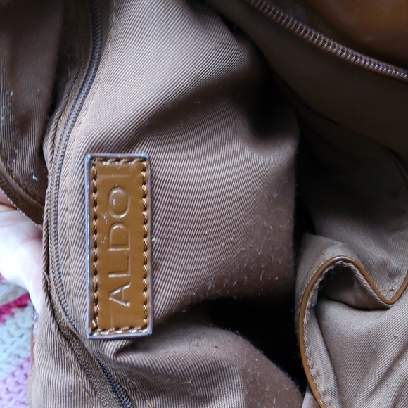 Aldo Faux Leather Oversized Brown Hobo Bag - Picture 10 of 13